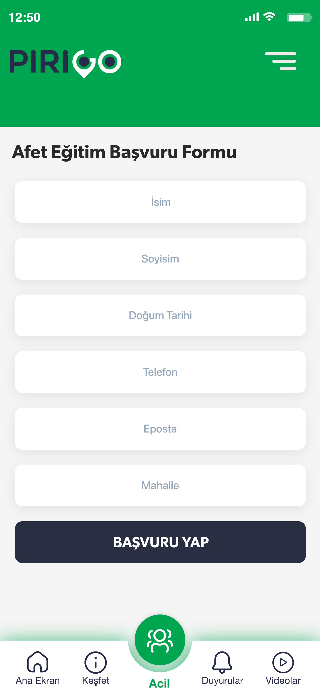 PiriGo Deprem Yardım Uygulaması